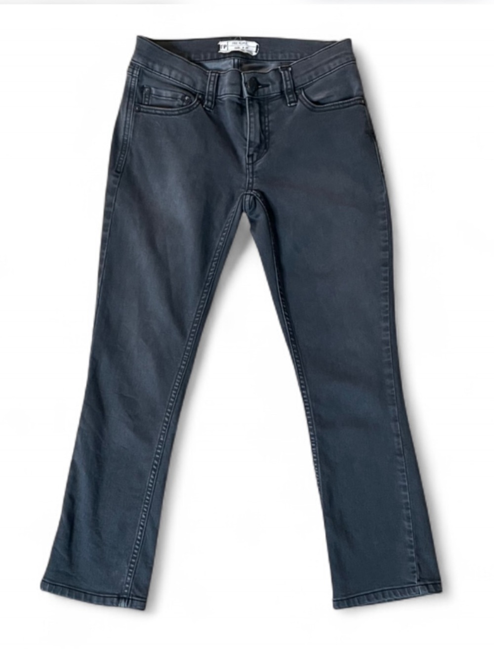 Free People Low-Rise Slim Kick-Flare Capris Washed Black Size 24